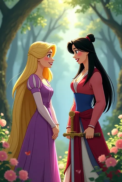 Make Princess Rapunzel and Princess Mulan Together