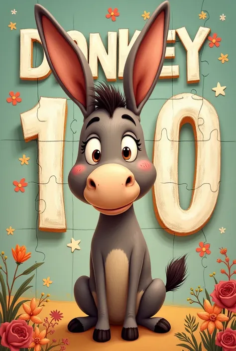  Create a puzzle forming the name : donkey 100