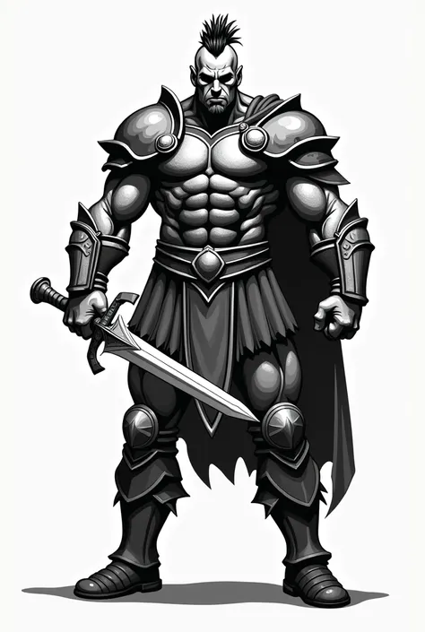 Create me an image of a gladiator vector style without color and without a background to be laser engraved