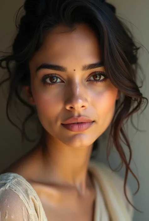 A picture of a girl with nose of and face shape of swara bhaskar,and lips andeyes of samanth Ruth Prabhu 