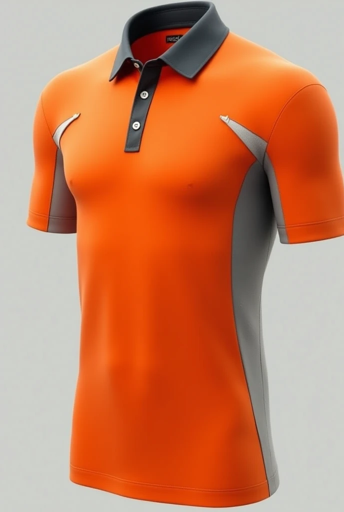 Busos original polo shirts fitted to the body with unique features of an intense orange color, white,gray; Shirt length waist level above hip level