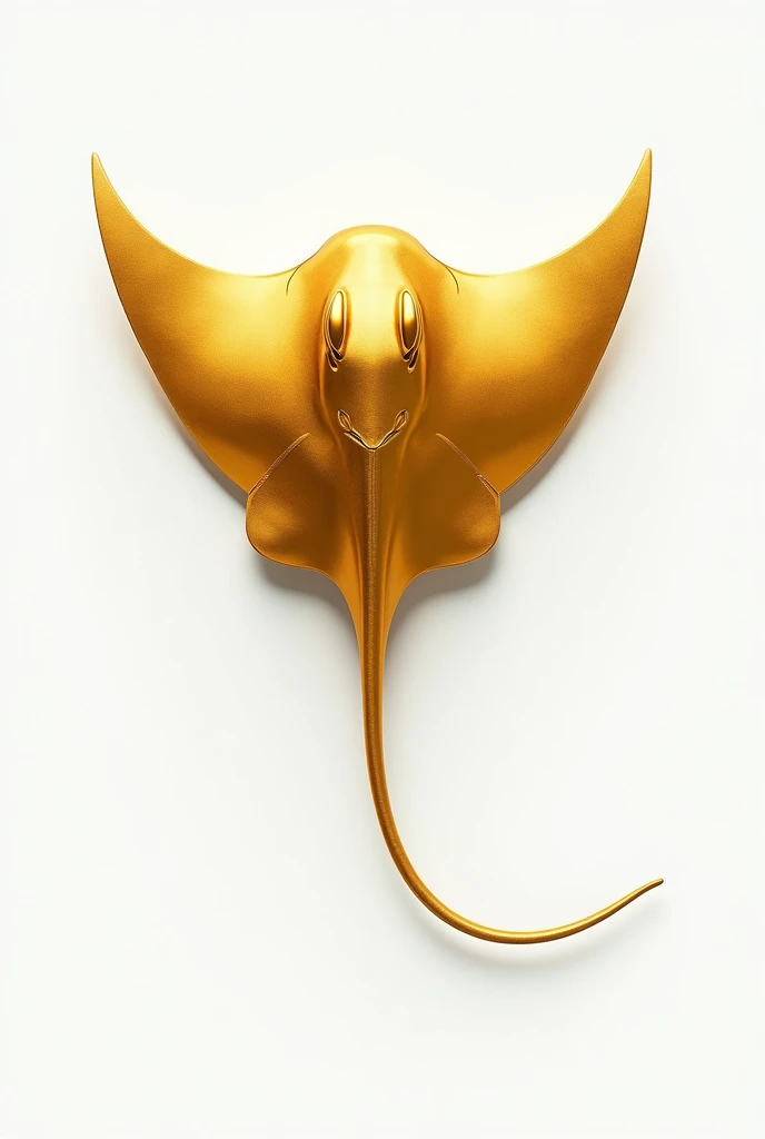 VIP golden stingray fish with white background