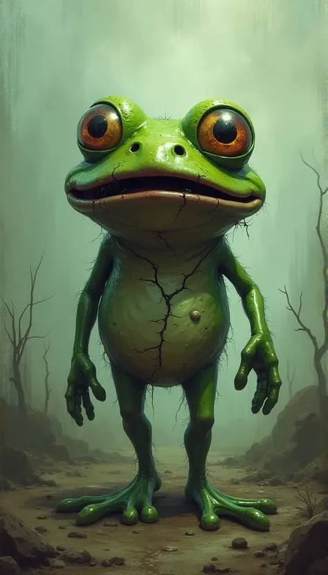 Stupid Pepe is contaminated by nuclear pollution