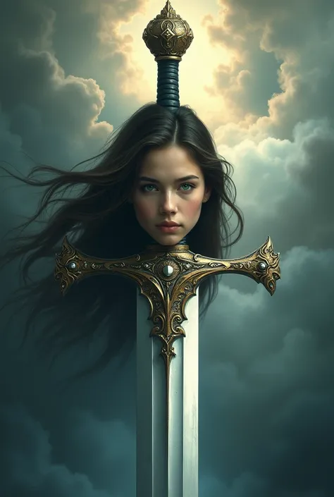 girl head in sword

