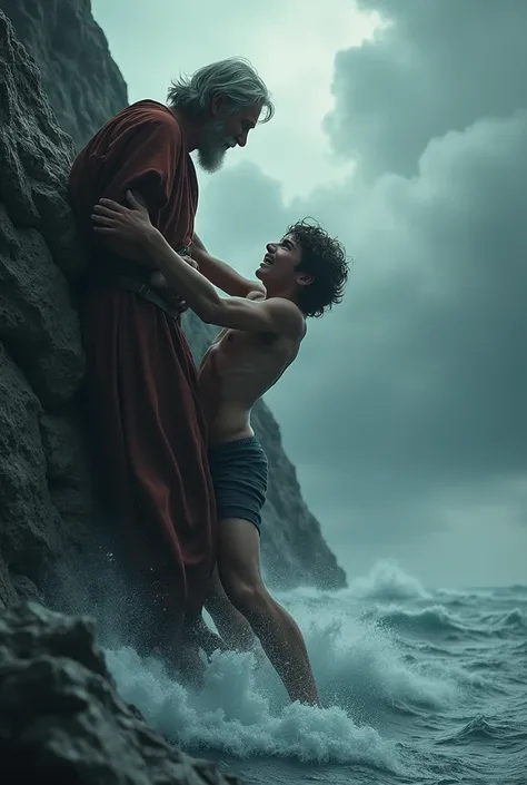 I want a mini YouTube video that reflects the story of the prophet Noah and his son who drowned while attached to a mountain