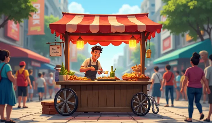 simple realistic food stand