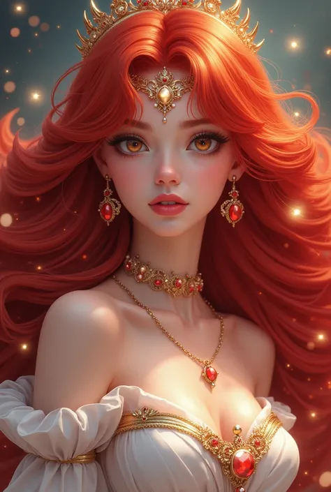 Create a princess with red hair like princess serenty at sailir moon