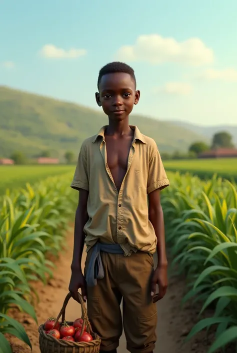 African boy farmer 