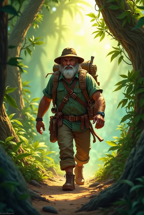 An Explorer in The Amazon hearthstone art style