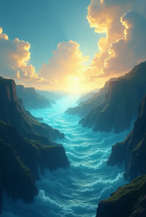  God said “I want the waters
That are under the sky
get together in one place,
And let the dry thing appear” .

 And instantly it became like this !
 10 God called “earth” to the dry ,
and he called the waters “sea” . Animated version 