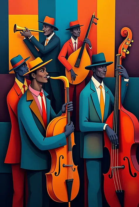 Create an image in the style of Salí but that has to do with jazz