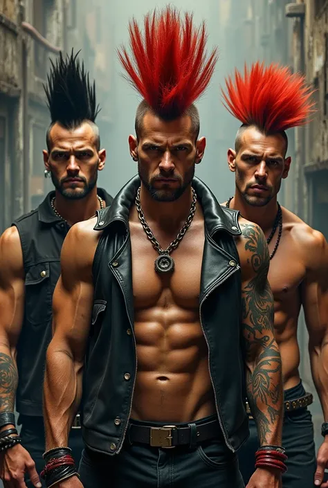 Men with extremely mohawk hair style