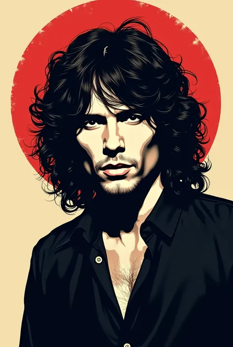 Jim Morrison. Graphic design mode 