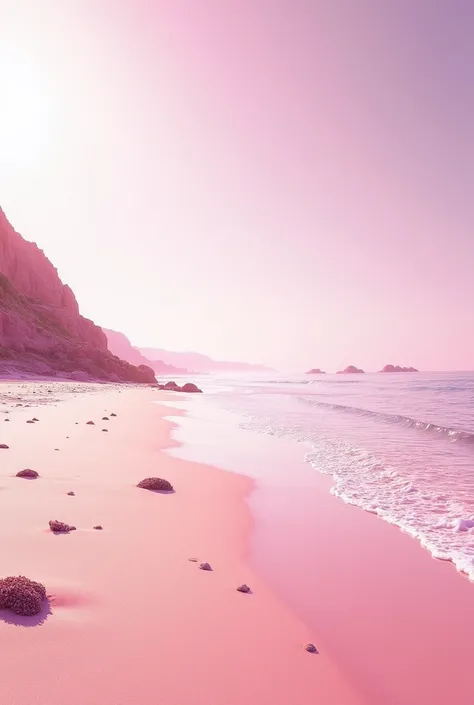 Realistic pink beach 

