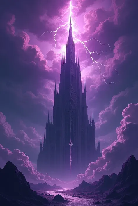  Draw the tarot card of the tower that the color purple predominates without a frame