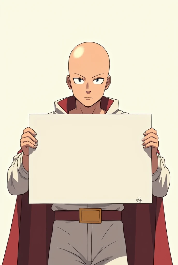 Saitama with a blank sign 