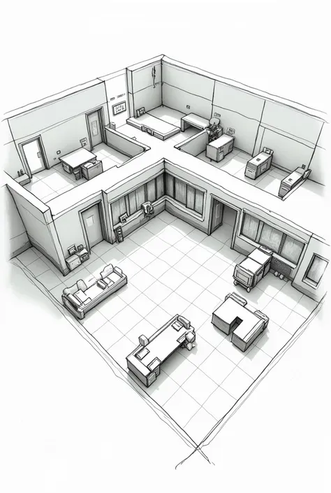 Sketch of the areas and distribution that your hospital pharmacovigilance unit will have with the names of each aria