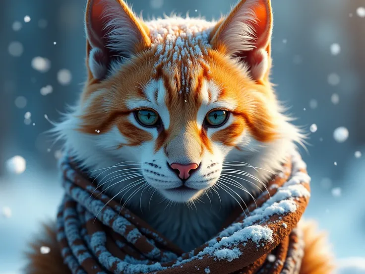 Create a poster 4k extremely detailed Chat de race BENGAL UTRA DETAILED FACE and poils ultra detailed et réaliste en 8k . 

Thème  SNOW SUN  AND BENGAL en 8k ultra réaliste and textured poils et DÉTAILLÉ. 