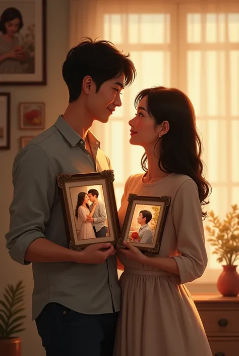 An image of a couple with two photos