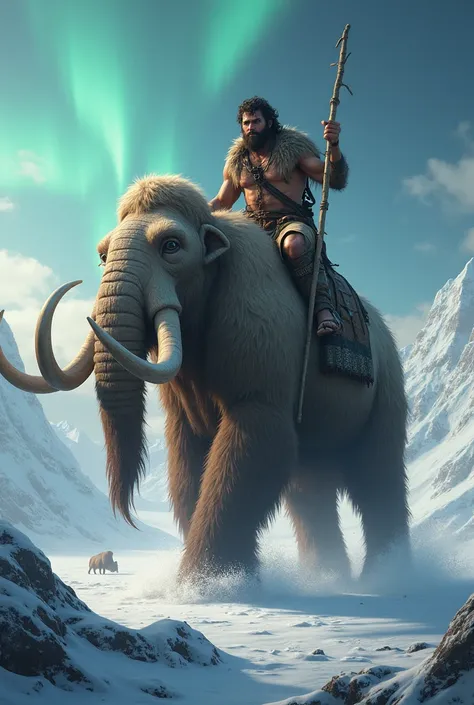 A dude from 12,000 BC riding a mammoth