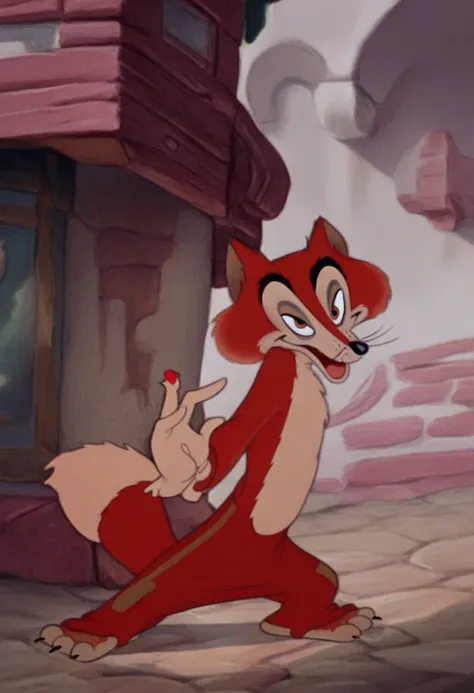 core_9, score_8_up, score_7_up, score_6_up, score_5_up, score_4_up, bedroom background, detailed fur, detailed face, Honest John, Honest John Foulfellow, Disney, furry male, male fox, anthropomorphic fox, cartoon fox, animal focus, disney, fox ears, fox ta...