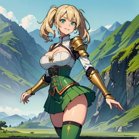 Masterpiece, HD, high resolution, high quality, best quality, super detailed. Solo character alone. Fantasy art.
{{(A 20-years-old norse-rogue-youngwoman:(appearance: Medium blonde-golden-hair tied in two-high-twintails. fair skin. Very beautiful face. Che...