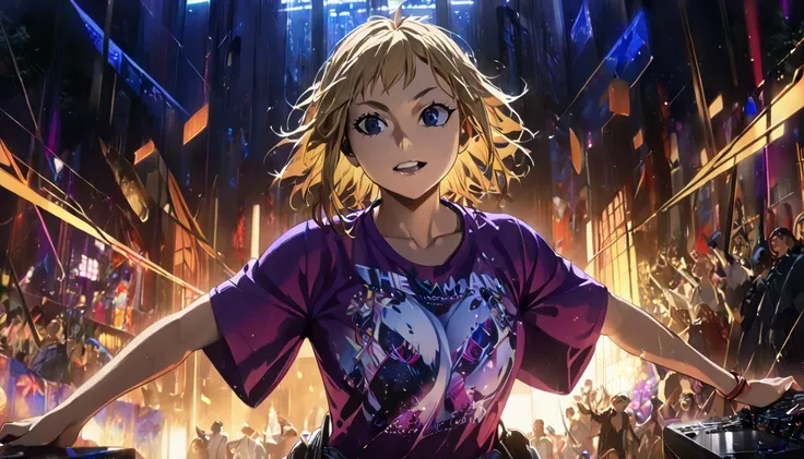 Masterpiece, Its a masterpiece, (((cinematic lighting, realistic movie scene))), ((Famous scene)),(((The woman rides the rhythm))),(((The female model looks exactly like Himiko Toga from My Hero Academia.))),Luxury features. Hyper details. High resolution....