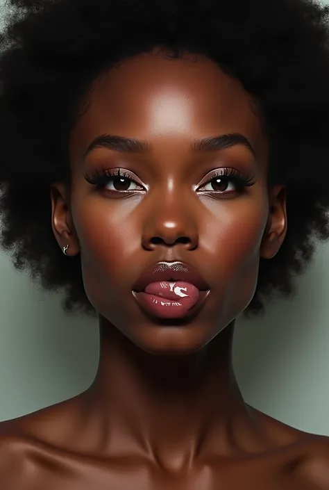 Black woman with a fleshy mouth 