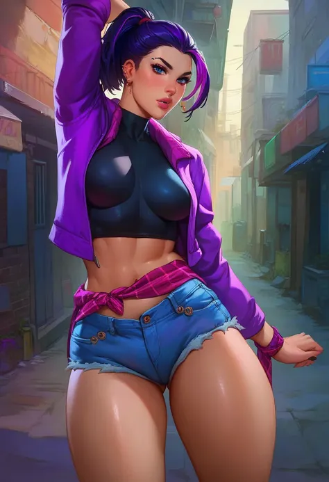 score_9, score_8_up, score_7_up, score_6_up, raven dc style, Expressiveh, masterpiece, high quality , plump lips, shiny lips, natural breasts, tight cleavage,  wide hips, big ass, bubble butt, thighs, uncensored, detailed eyes,, perfect Hand , Hand perfect...