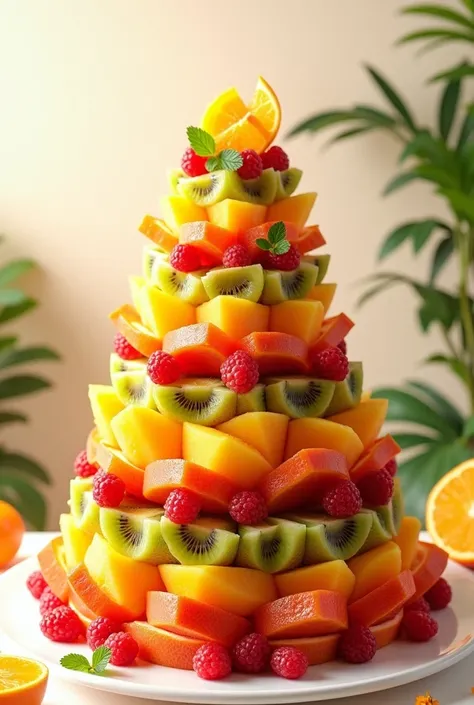 Fruit cut in tiers
