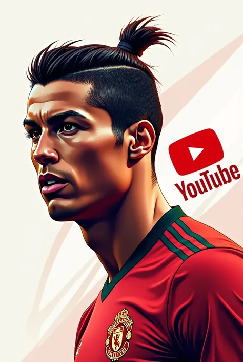 Generate me a very much like  with a YouTube badge next to Cristiano Ronaldo 