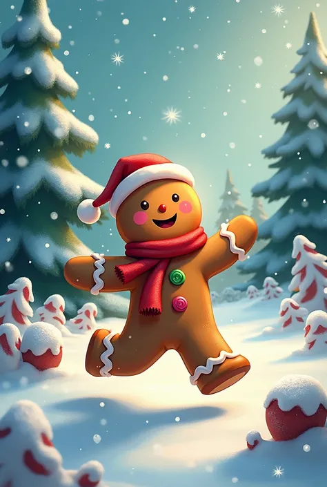 Christmas， Gingerbread Man ，snow