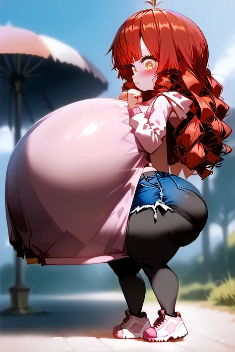  *********** girl, gigantic breasts, short, shortstack, hyper shortstack, cameltoe, huge breasts, huge ass, gigantic butt, monoloid eyes, amber eyes, blush, anxious, teenage, young, amazing quality, red hair, wide hips, hyper hips, gigantic hips, super wid...