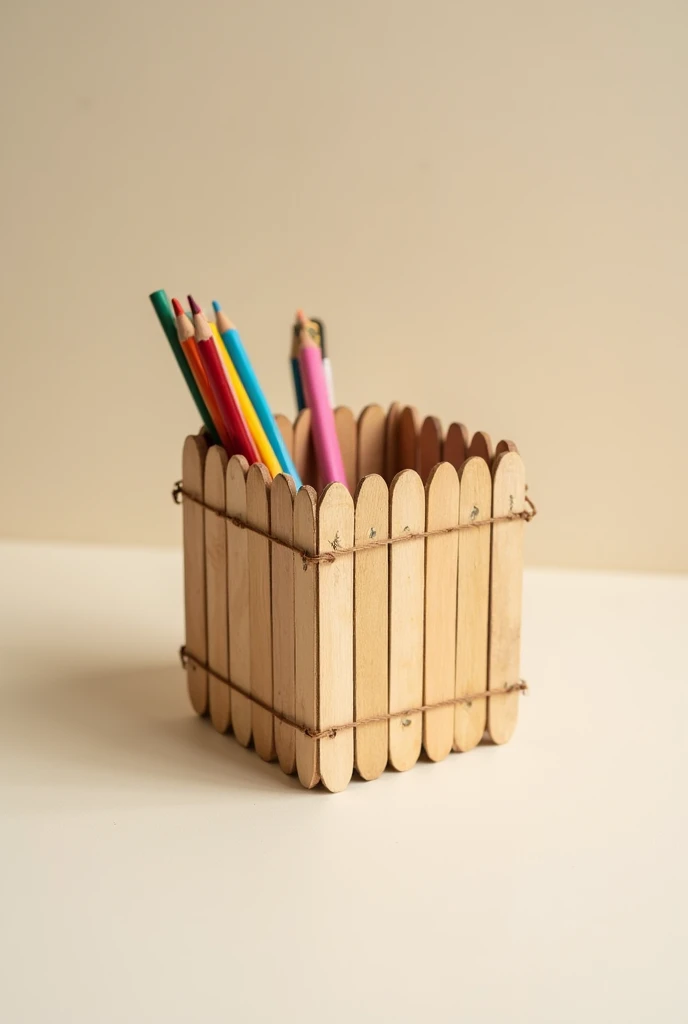 Pencil box from popsicle sticks