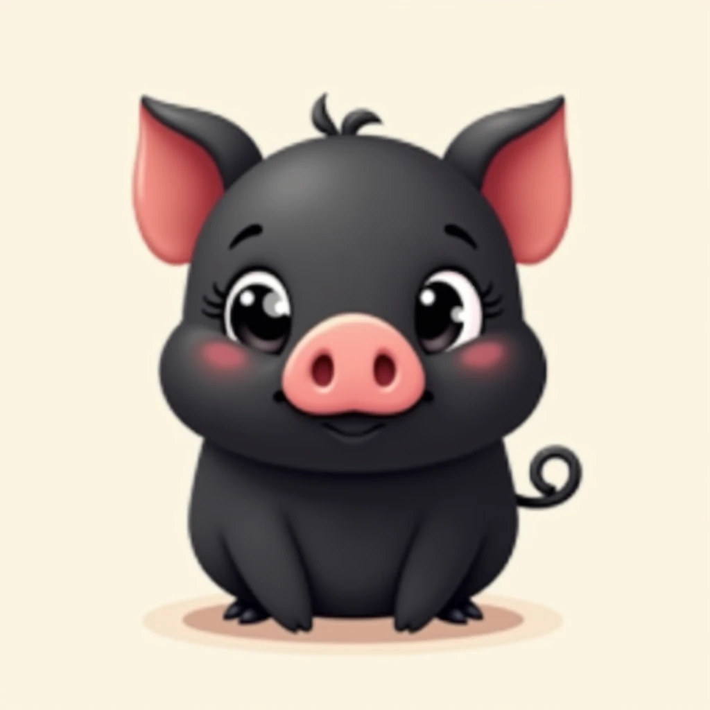 Simple logo for a company with a cute little black pig as the theme