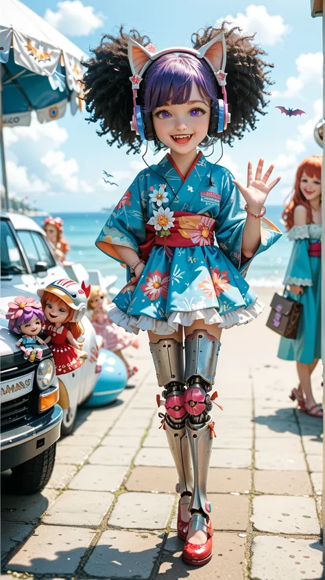  telephoto lens，Single，Fairy， fox ears，laughing out loud，Afro， Doll Joints ， bulletproof helmet full body shot，Missy，shepherd，Flower pupils ，Sleepy，Purple Hair，bracelet， dress under kimono ， Mary Jane shoes， bat wing ，Wear headphones，Waving arms，Armor shop...