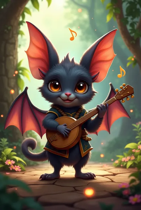 cute bat character whose class is bard