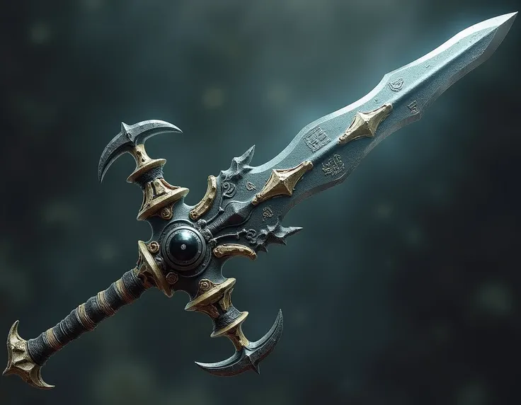  The Dead Wanderers Whisper Sword is a weapon that combines the old and the eternal .  Its dark, undulating metal blade exudes cosmic power ,  with runes of death and destruction engraved along its length .  The grip is made of bone and corroded metal ,  r...