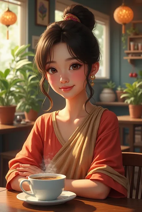 Thai girl in cafe