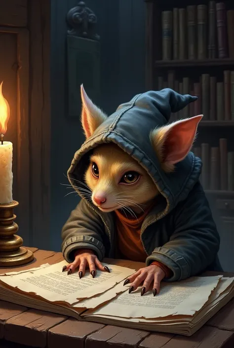 Kobold spy looking through documents