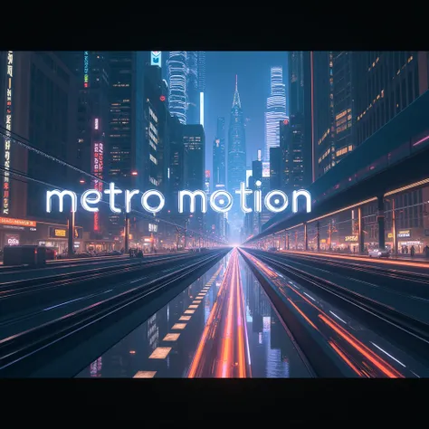 abstract "Metro Motion" text integrated into the scene, masterpiece digital art by Makoto Shinkai and Hayao Miyazaki, trending on ArtStation, 4k