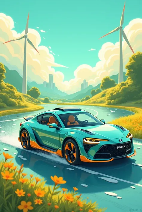 Toyotas Anakkad car powered by fresh energy in cartoon