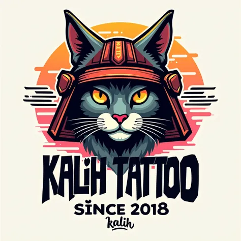 Wild and vibrant logo featuring & T-shirt design vector illustration with colorful colors. A visually striking minimalist abstract artwork that captures the essence of a gray cats face through dynamic geometric shapes. The cat has very detailed and sharp y...