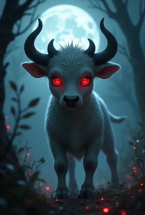 At night the little cow cub chino turned its neck, glared with red eyes, and said.

