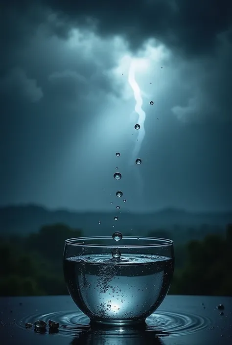 dark storm clouds gathering in the sky, indicating heavy rain and bad weather approaching
water droplets falling into a clear bowl with bright lighting