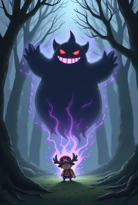 You could create an interaction between the ghost Pokémon Gengar and Chopper from One Piece 