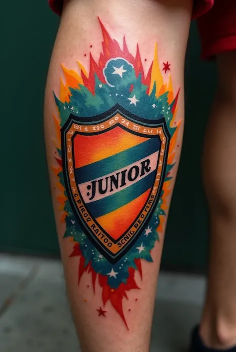 Give me a tattoo that is related to the Barranquilla de Colombia junior soccer team to do on my leg 