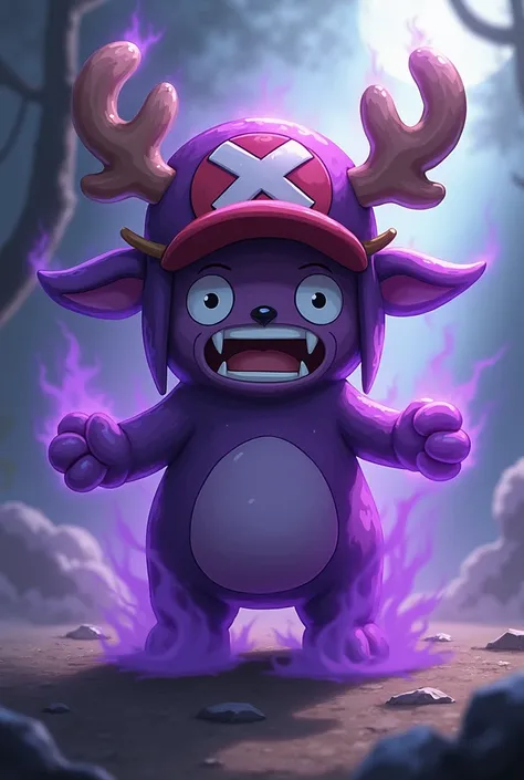 Chopper from One Piece Look Gengars Ghost Pokémon Surprised 