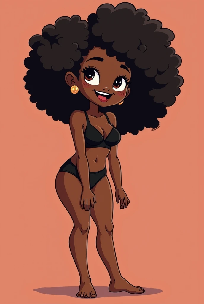 Make a black girl in cartoon style giving her pussy 