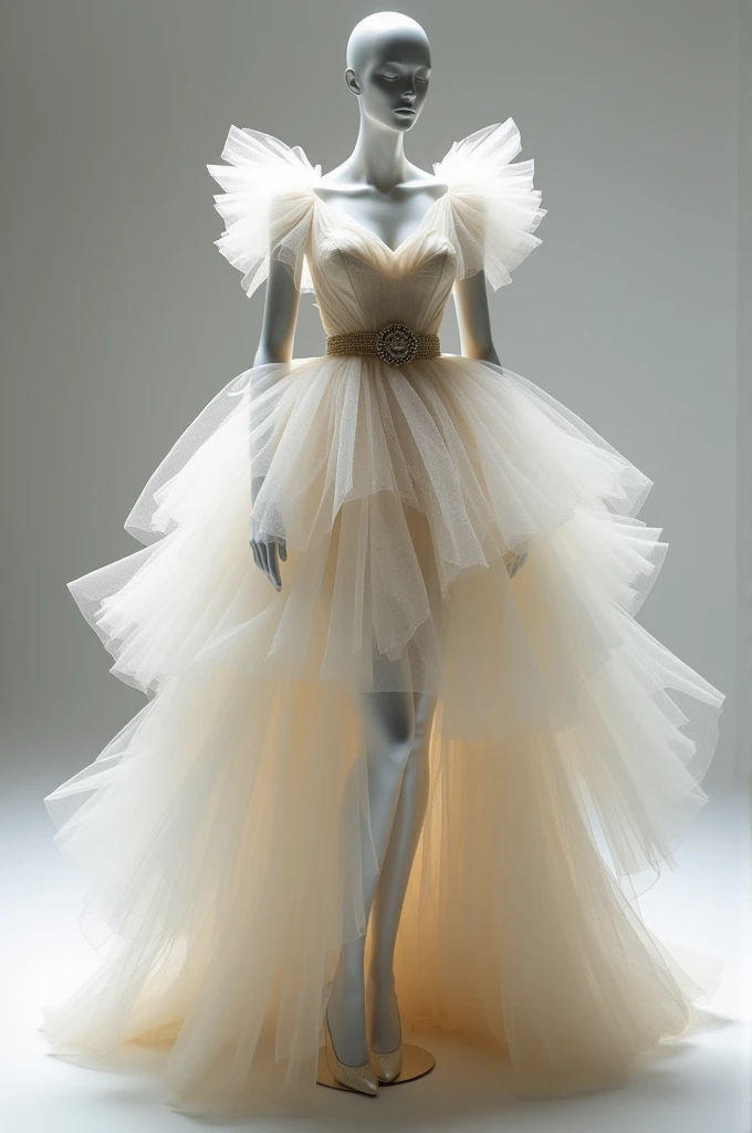 Givenchy Haute Couture Tulle Gown on a maniqune 